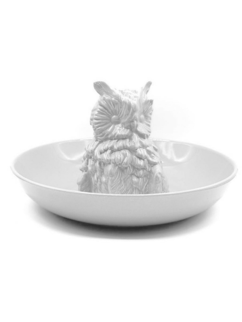 Rebirth Ceramics White "Edvige" Owl Centerpiece Bowl Made In Italy